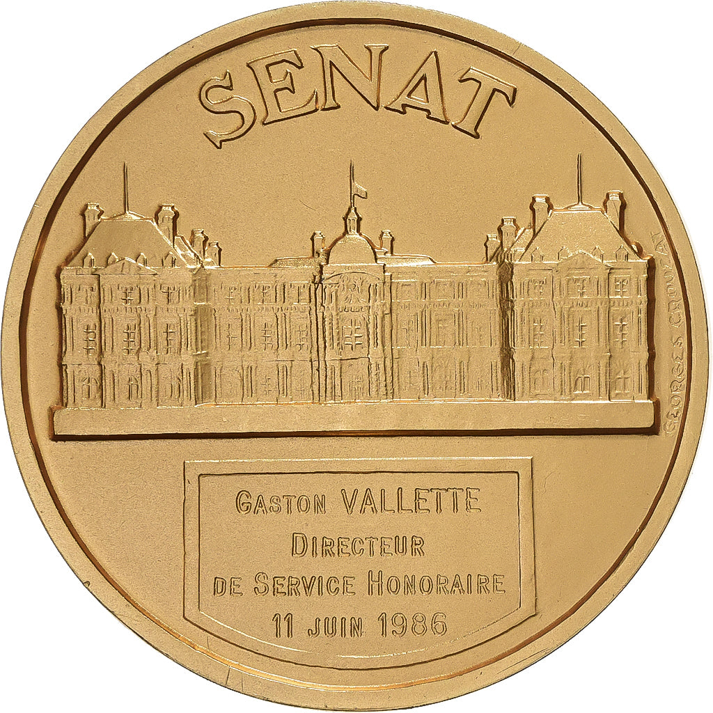 Francia, medaglia, sénat, Gaston Vallette, 1986, Argento, Crouzat, SPL