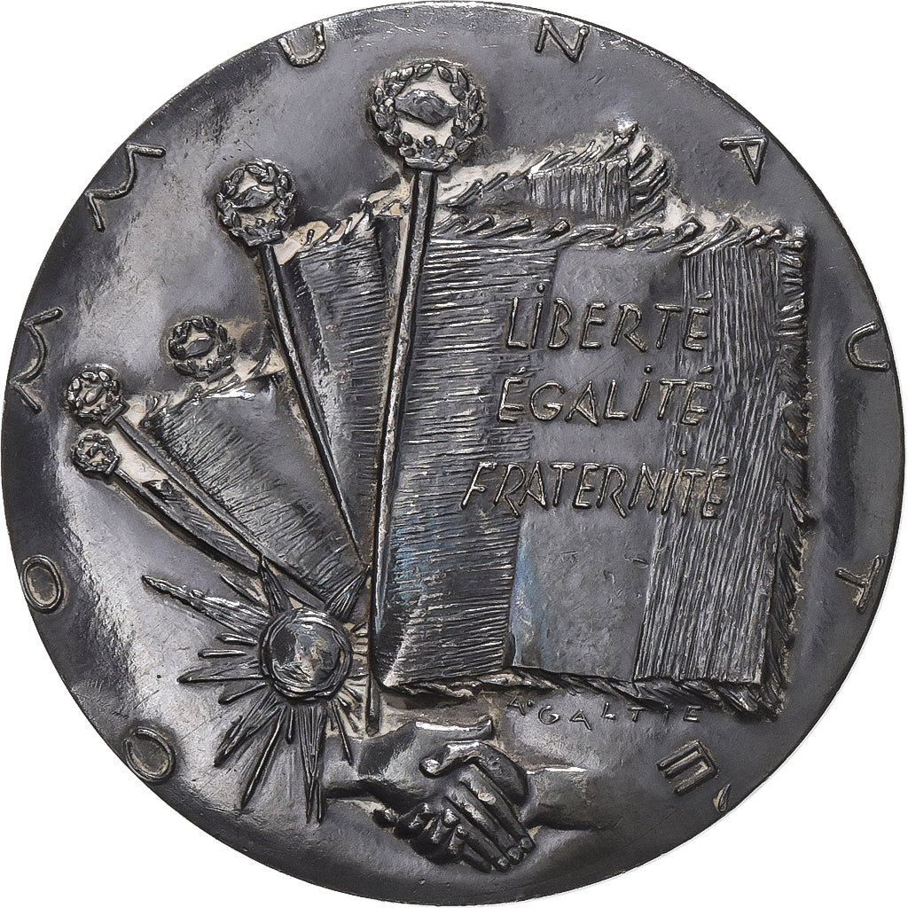 Francia, medalla, sénat, Gaston Vallette, 1959, Plata, Galtié, MBC+