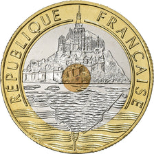 France, 20 Francs, Mont Saint Michel, 2001, Paris, Série FDC.BU, Bimétallique