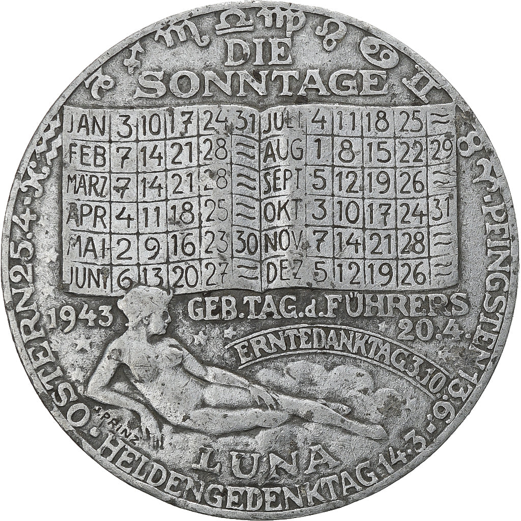 Germany, Medal, Lurgi Gesellschaften, Frankfurt am Main, 1943, Zinc, VF(30-35)