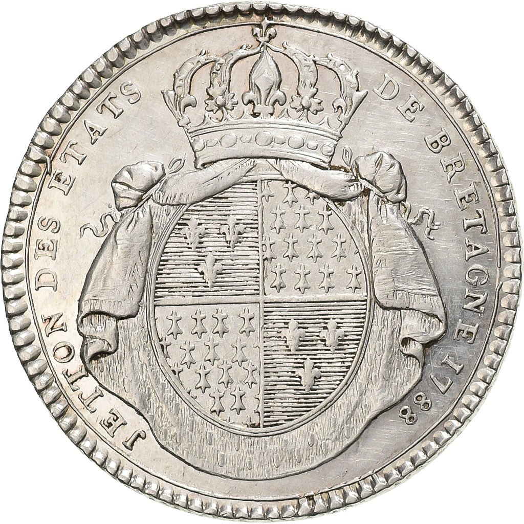 France, Token, Louis XVI, États de Bretagne, Rennes, 1788, Silver, Duvivier
