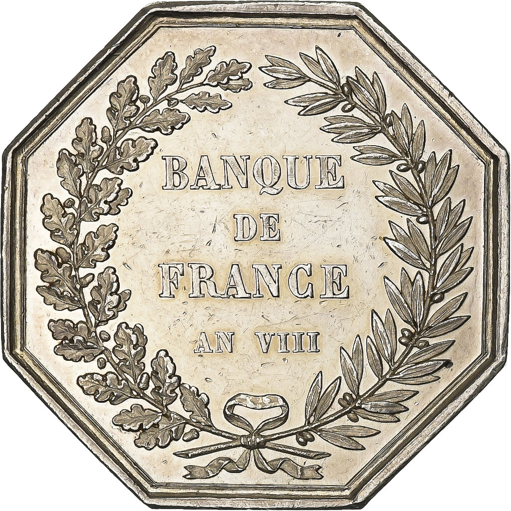 Frankrijk, Token, Banque de France, An VIII, Zilver, Dumarest, ZF+