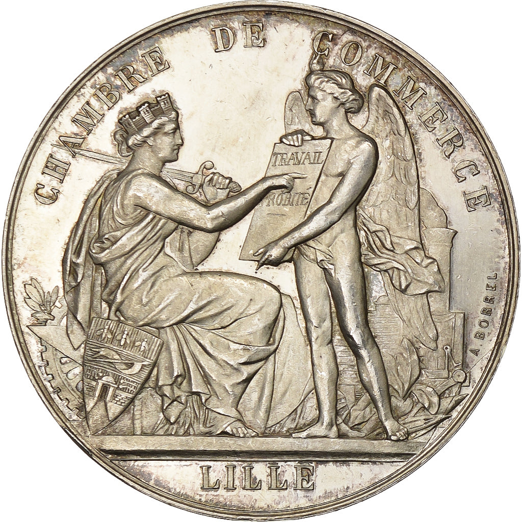 France, Token, Chambre de Commerce de Lille, Silver, Borrel.A, AU(50-53)