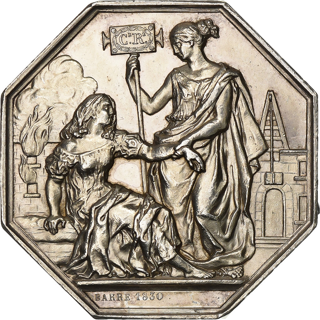 France, Jeton, Compagnie royale d'assurance, 1817, Argent, TTB+, Barre