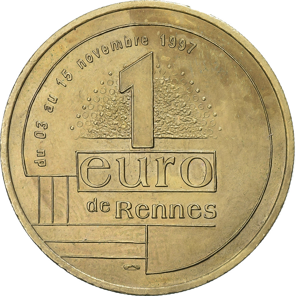 Frankreich, 1 Euro de Rennes, 1997, Messing, SS+