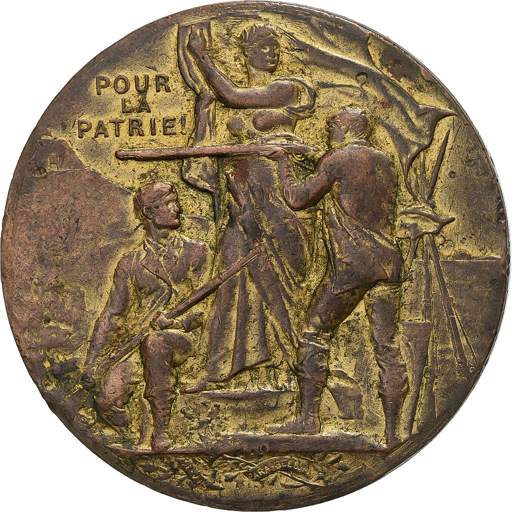 Francia, medaglia, Concours de Tir, Pour la Patrie, 1907, Bronzo, MB