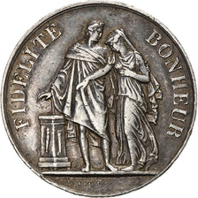France, Médaille, Mariage, Fidélité Bonheur, 1921, Argent, TTB, Petit