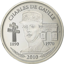 France, Médaille, Vème République, Charles De Gaulle, 2010, Argent, FDC