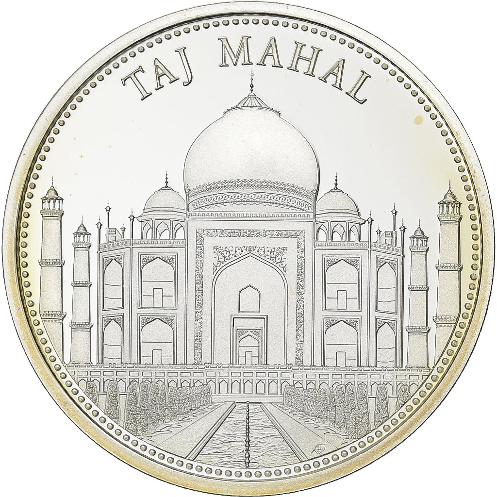 France, Médaille, Merveilles du monde, Taj Mahal, Argent, FDC