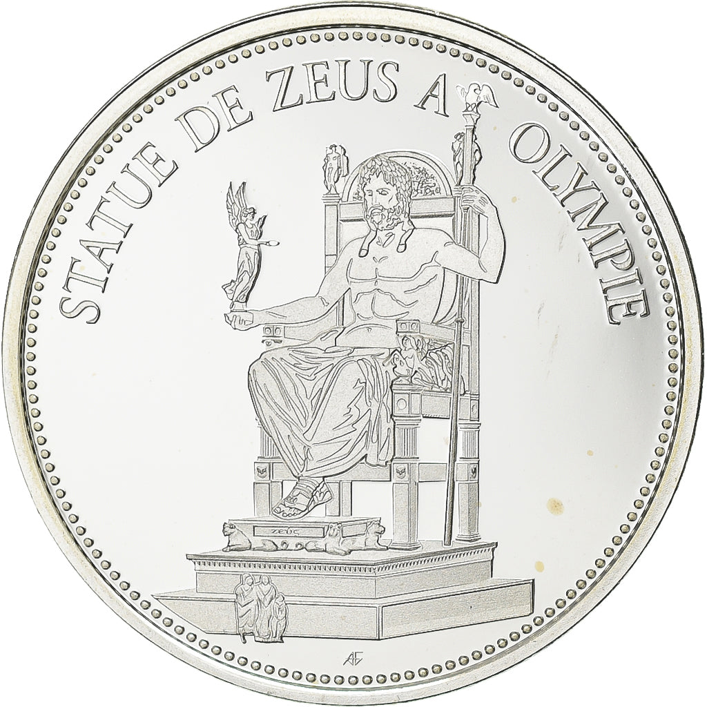 France, Medal, 7 Merveilles du Monde, Statue de Zeus Olympie, Silver, MS(65-70)