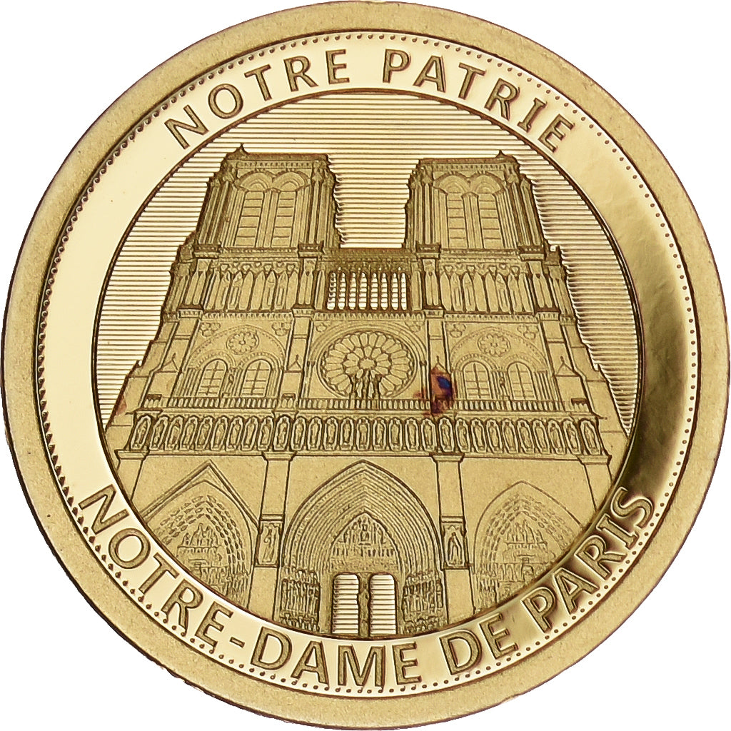 Francia, medaglia, Notre Dame de Paris., 2017, Oro, FDC
