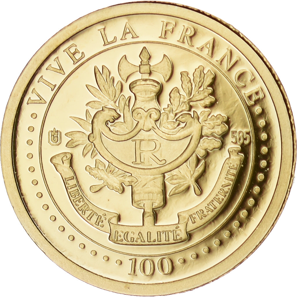 Francia, medaglia, Commandant Jacques Yves Cousteau, 2010, Oro, FDC