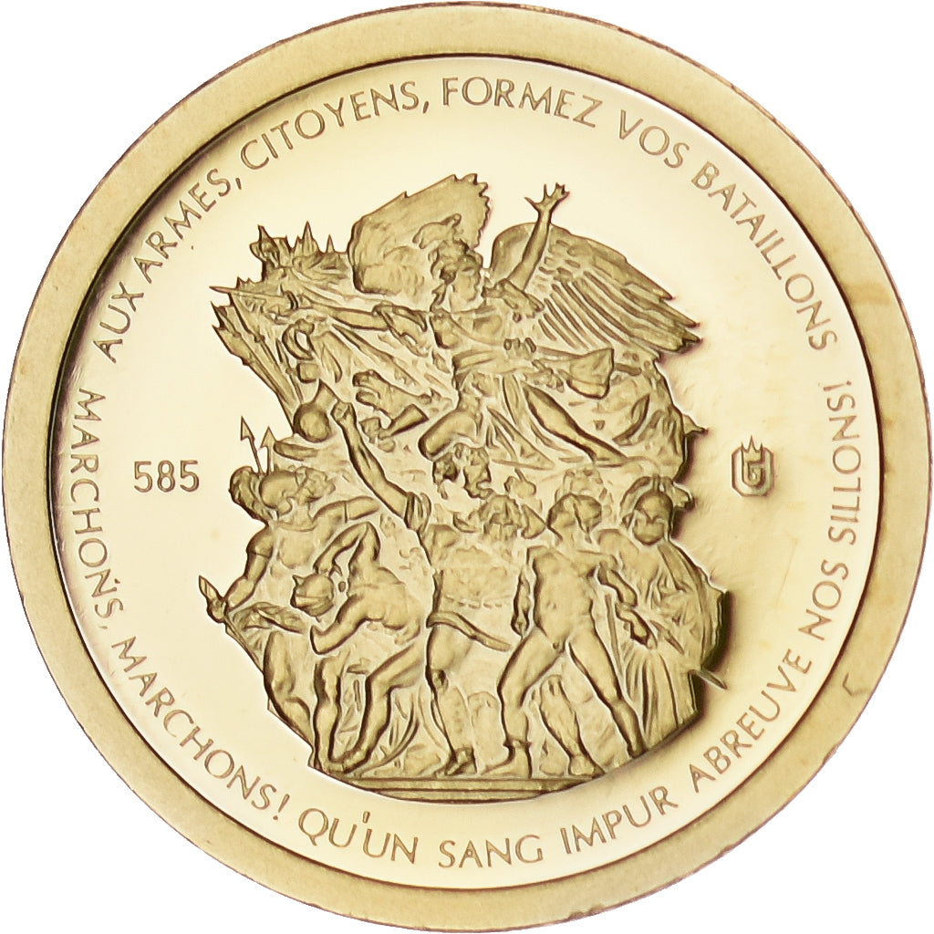 Francia, medaglia, Liberté, La Marseillaise, 2012, Oro, FDC
