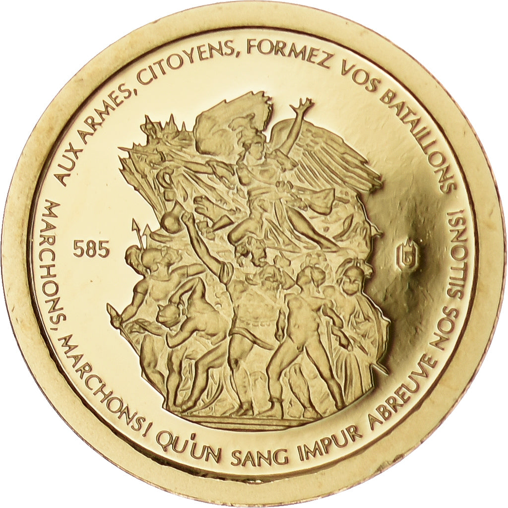 Francia, medaglia, La Marseillaise, 2012, Oro, FDC