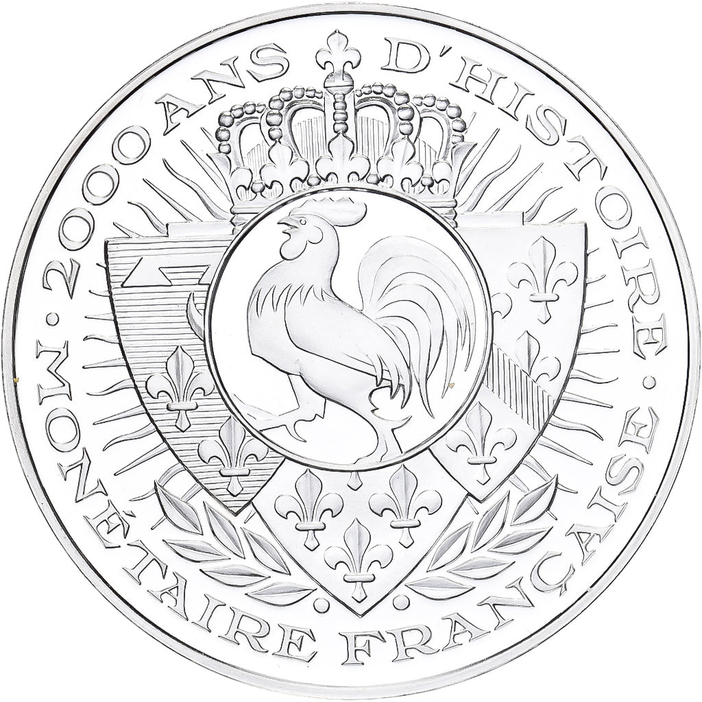France, Medal, Histoire Monétaire, 100 Francs Bazor, MS(65-70), Silver