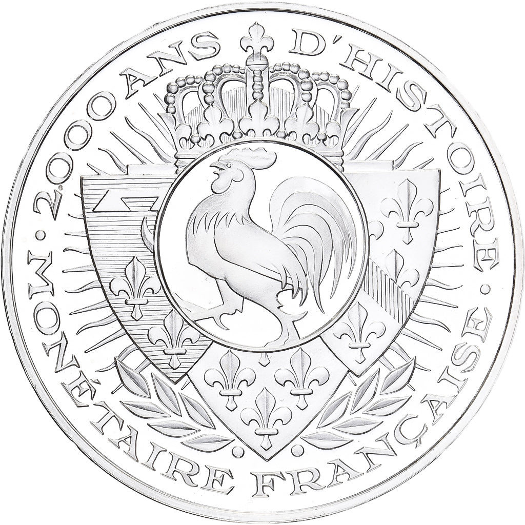 France, Medal, 2000 Ans d'Histoire Monétaire, 20 Francs Napoléon III, Silver