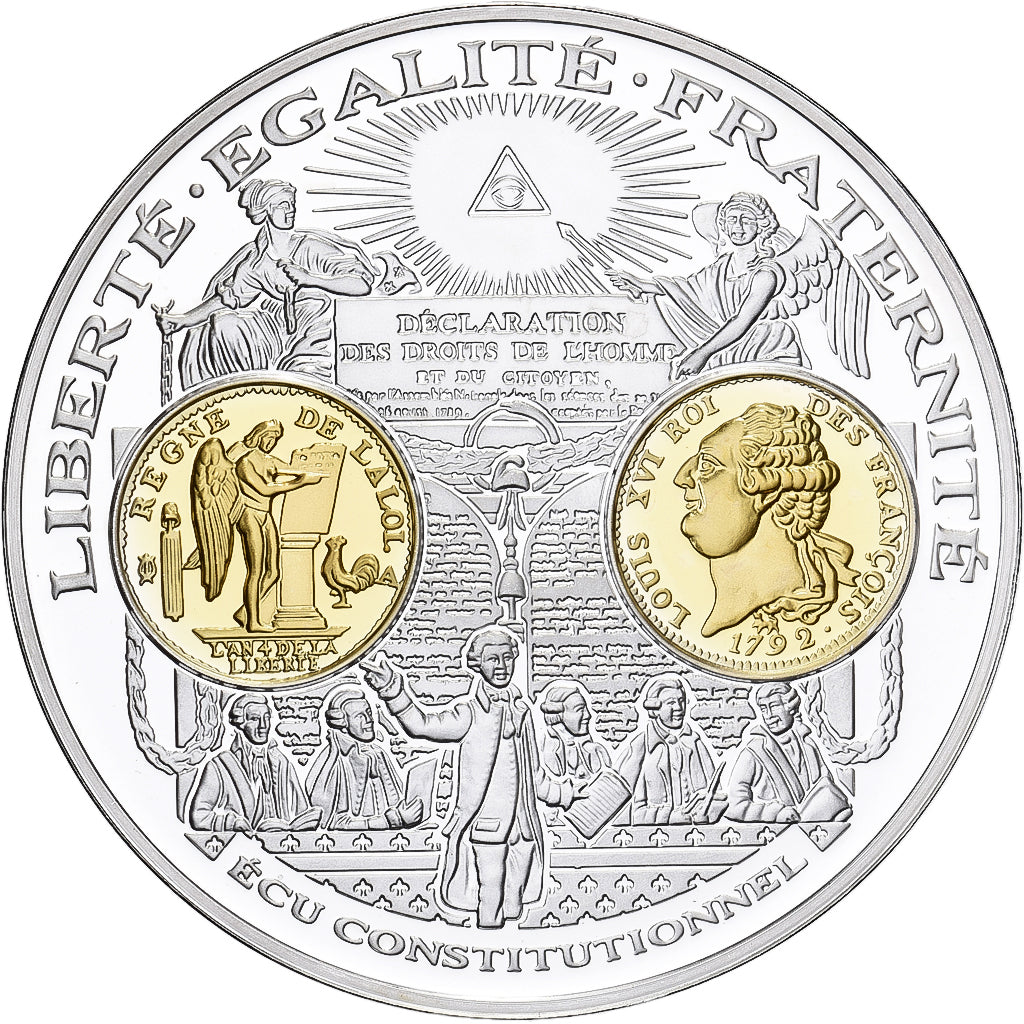 France, Medal, Histoire de la Monnaie Française, Ecu Constitutionnel, Silver