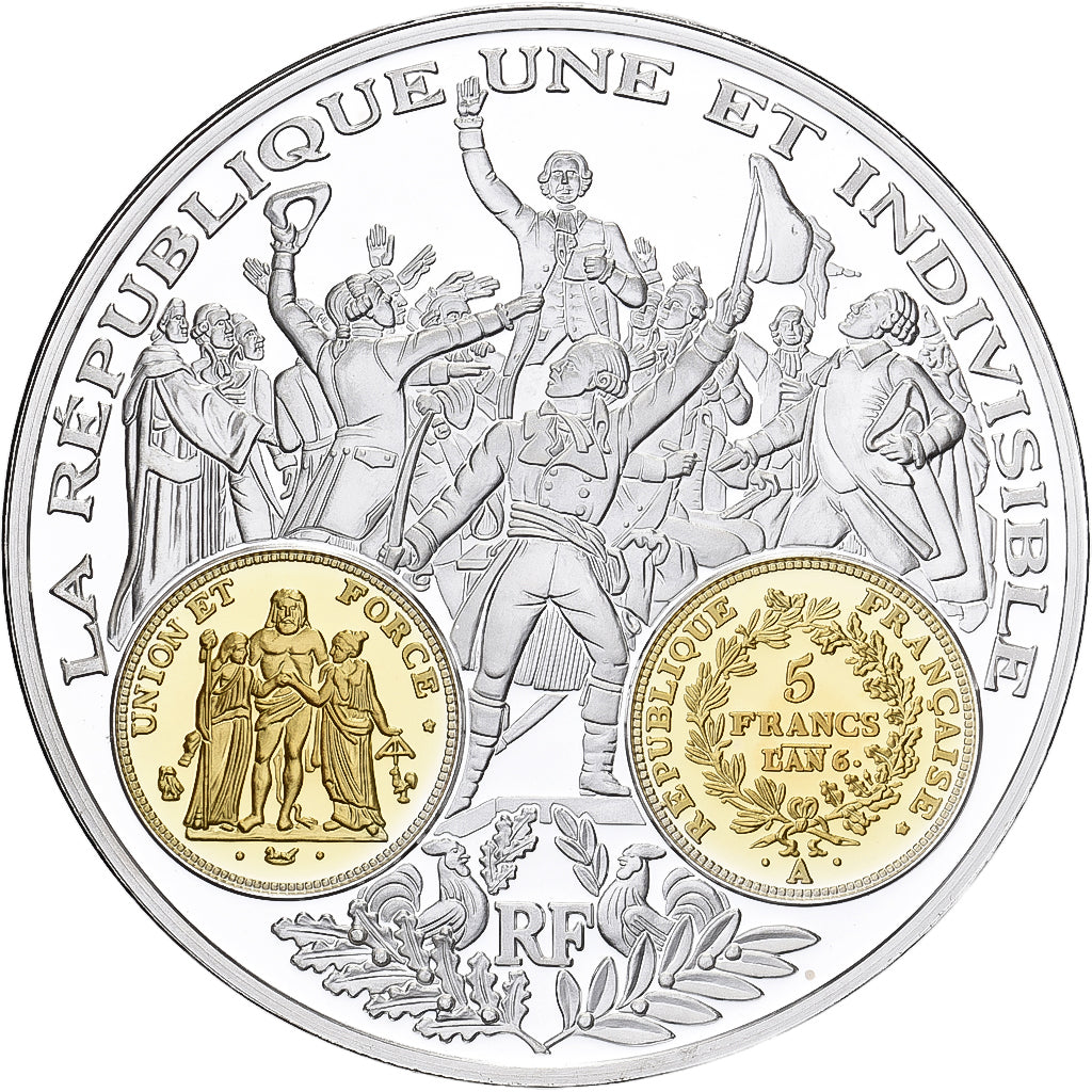 France, Medal, Histoire Monétaire, 5 Francs Union et Force, Silver, MS(64)