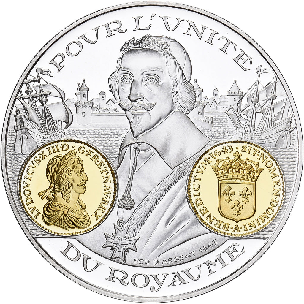 France, Medal, Histoire Monétaire, Ecu d'Argent, Louis XIII, Silver, MS(64)