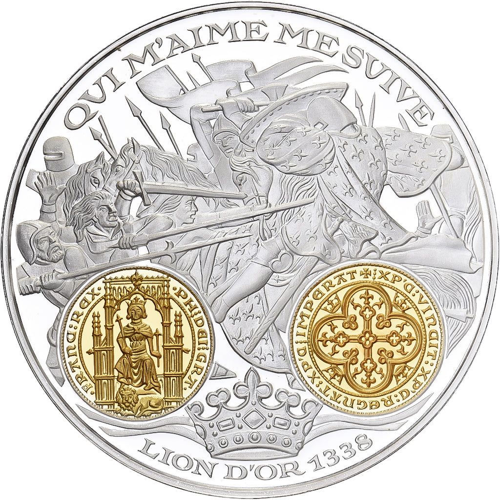 France, Medal, Histoire Monétaire, Lion d'Or, Silver, MS(64)