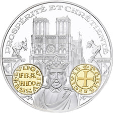 France, Medal, Histoire Monétaire, Denier Parisis, Louis VII, Silver, MS(64)