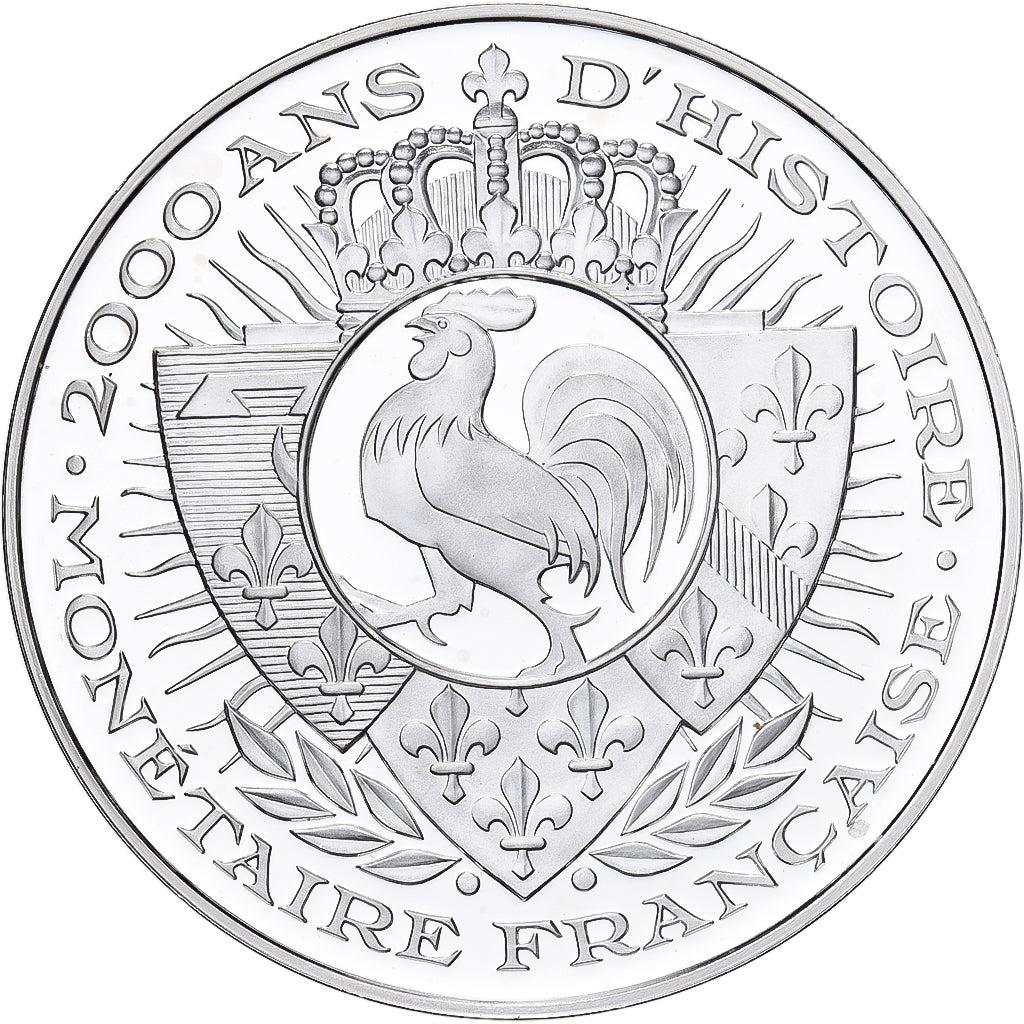 France, Medal, Histoire Monétaire, Denier Parisis, Louis VII, Silver, MS(64)