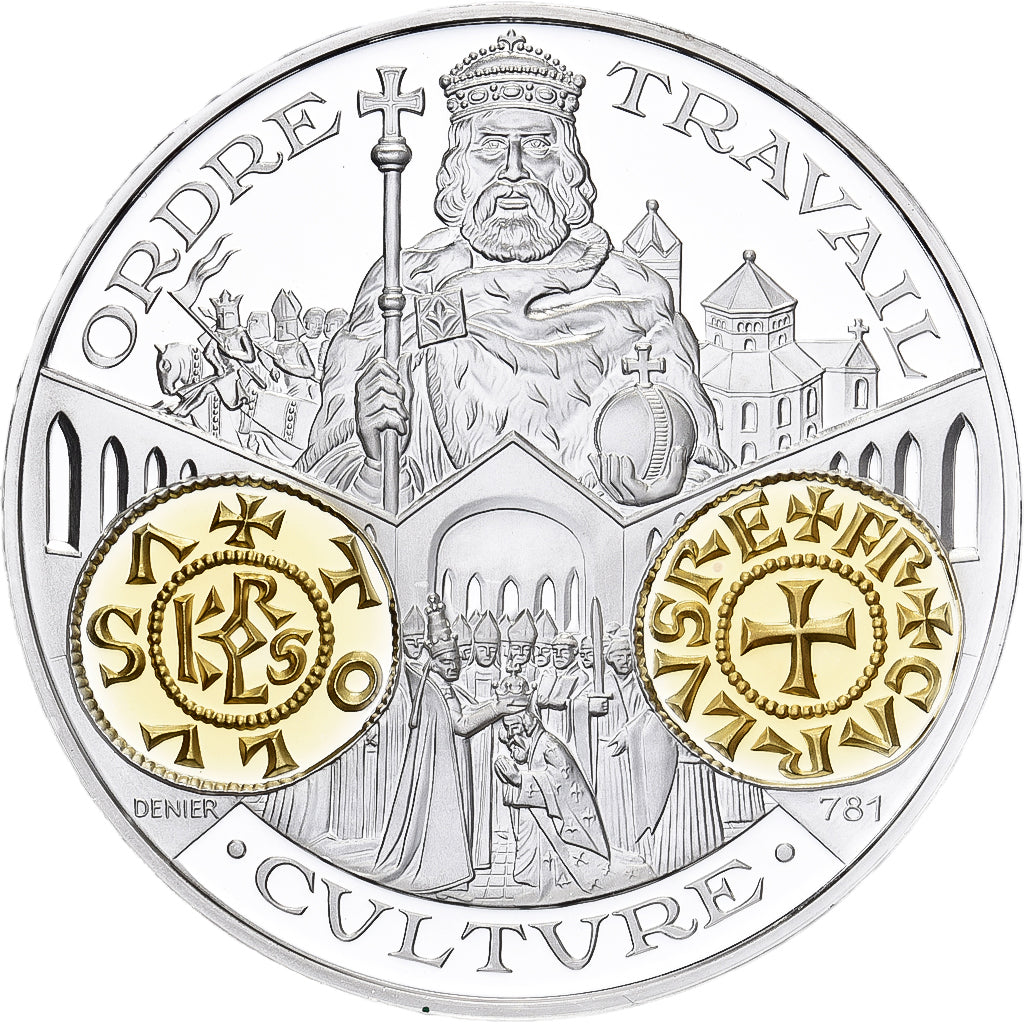 France, Medal, Histoire Monétaire, Denier Carolingien, Silver, MS(64)