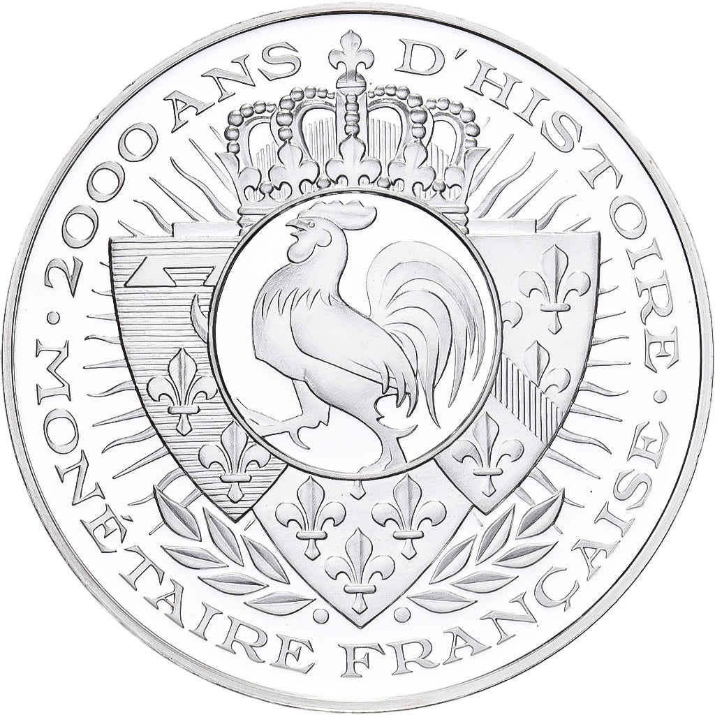 France, Medal, Histoire Monétaire, Denier Carolingien, Silver, MS(64)