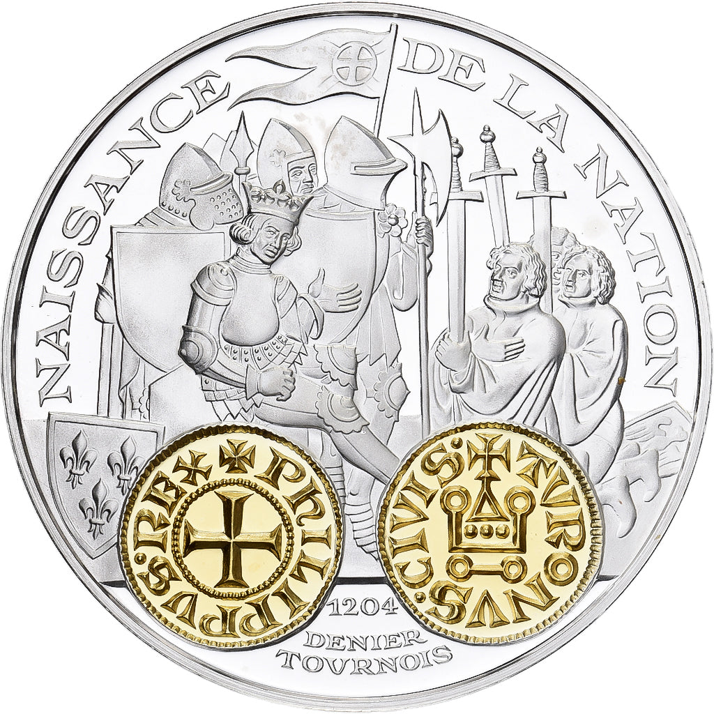 France, Medal, Histoire Monétaire, Denier Tournois, Silver, MS(64)