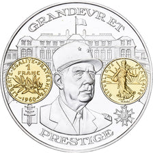 France, Medal, 2000 Ans d'Histoire Monétaire, Franc Semeuse, Silver, MS(64)