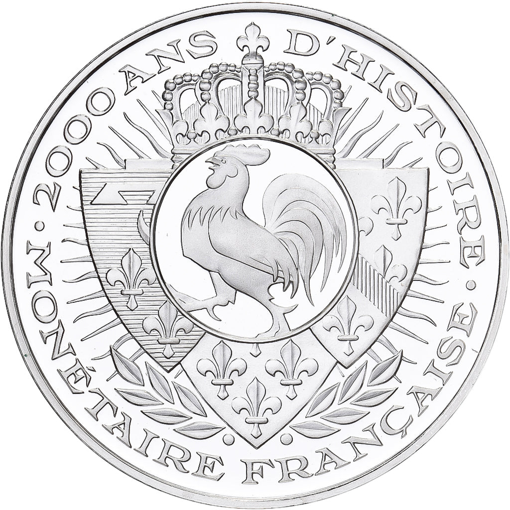 France, Medal, 2000 Ans d'Histoire Monétaire, Franc Semeuse, Silver, MS(64)