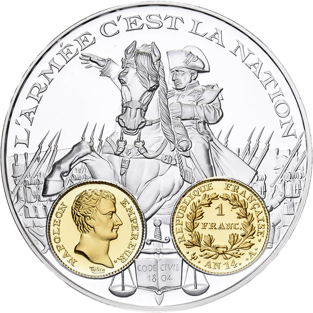 France, Medal, Histoire Monétaire, Napoléon Ier, 1 Franc An 14, Silver, MS(64)