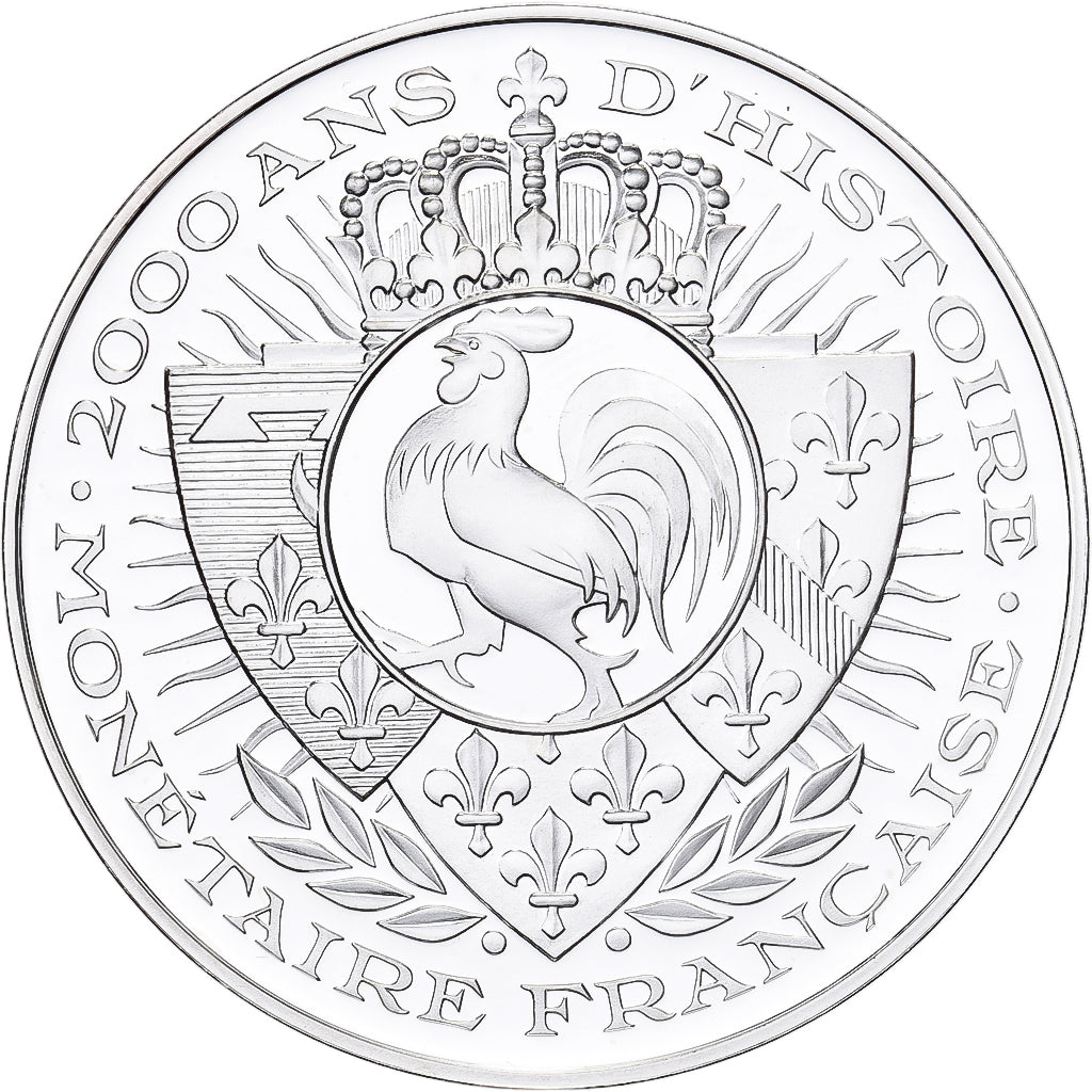 France, Medal, 2000 Ans d'Histoire Monétaire, Teston François Ier, Silver