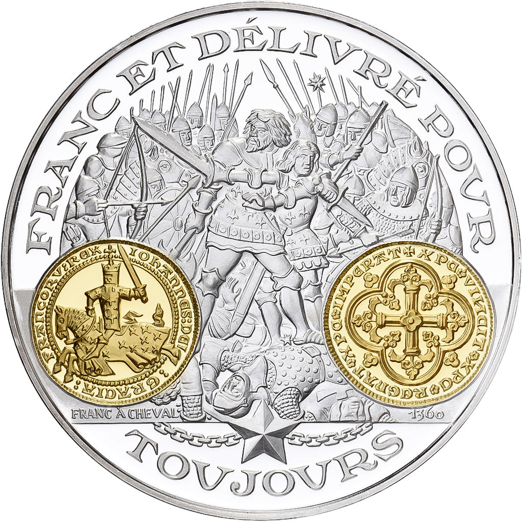 France, Medal, 2000 Ans d'Histoire Monétaire, Franc à Cheval, Silver, MS(64)