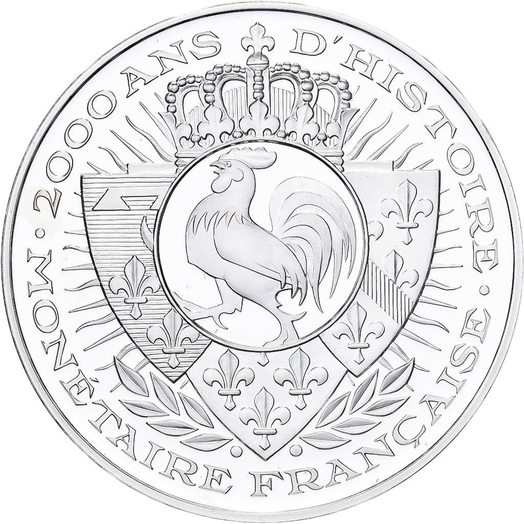 France, Medal, 2000 Ans d'Histoire Monétaire, Franc à Cheval, Silver, MS(64)