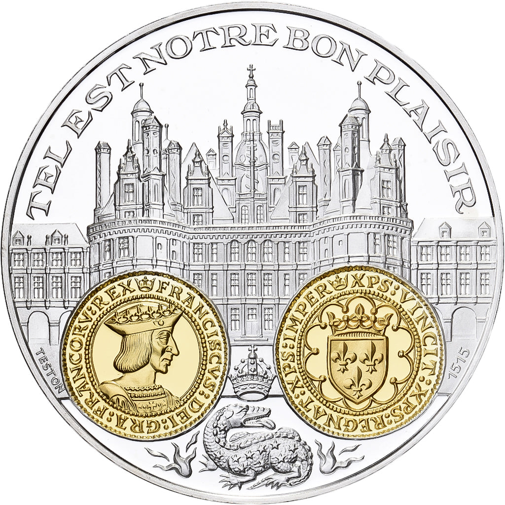France, Medal, 2000 Ans d'Histoire Monétaire, Teston François Ier, Silver