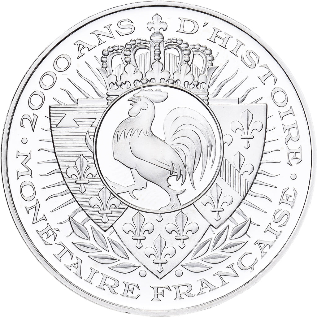 France, Medal, 2000 Ans d'Histoire Monétaire, Teston François Ier, Silver