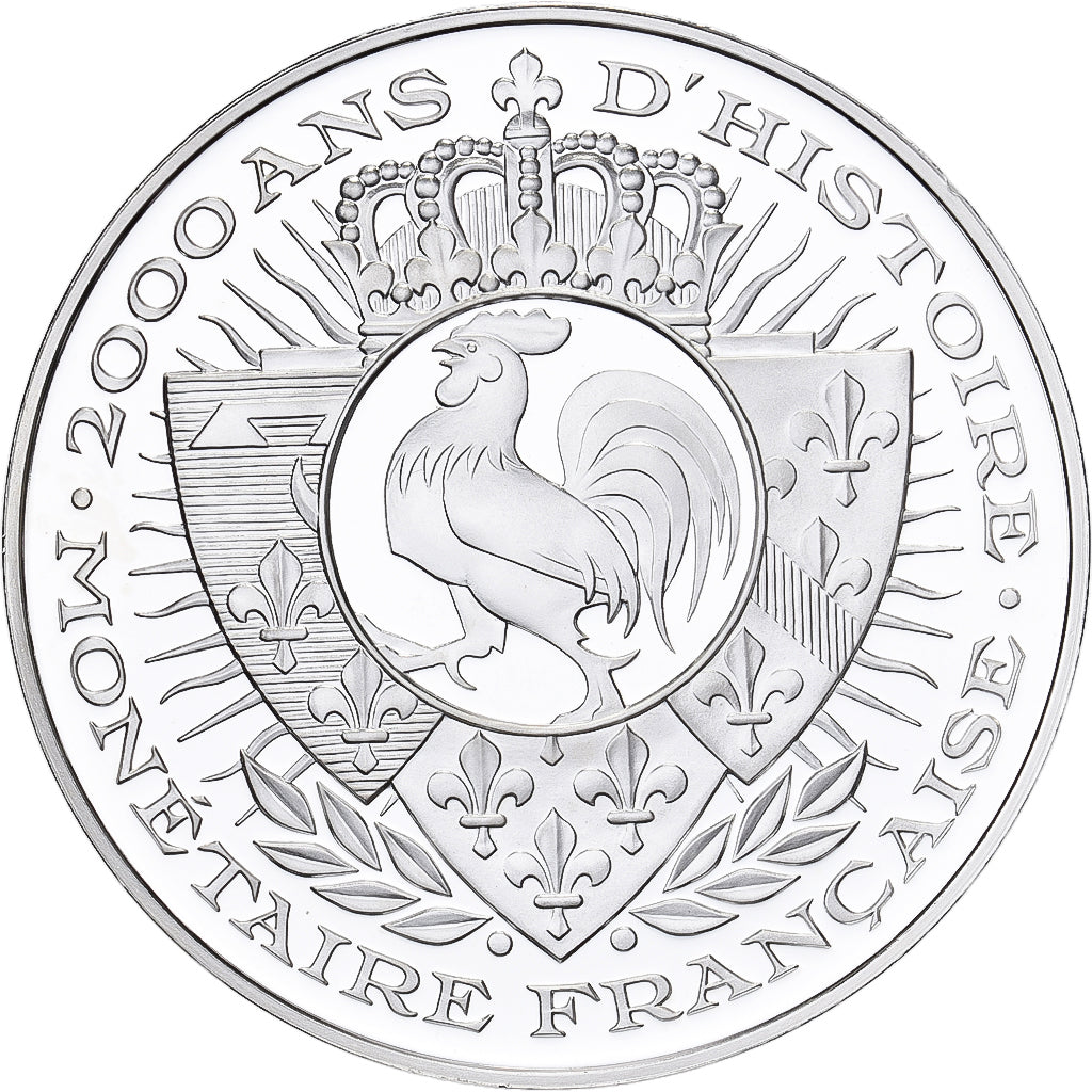 France, Medal, Histoire Monétaire, 2 Décimes l'An 4, Silver, MS(64)