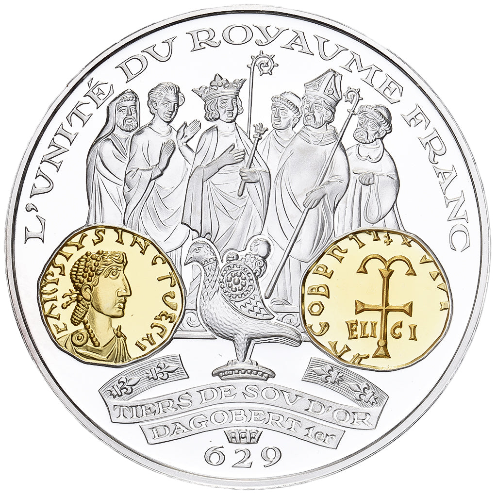 Frankreich, Medaille, Histoire Monétaire, Tiers de Sou, Dagobert Ier, Silber
