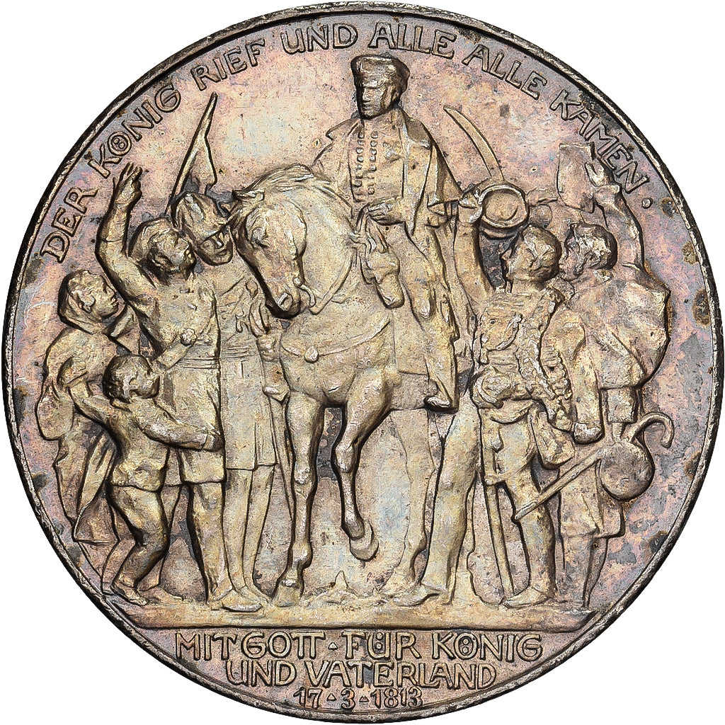 Kingdom of Prussia, Wilhelm II, 3 Mark, War against Napoleon, 1913, Berlin
