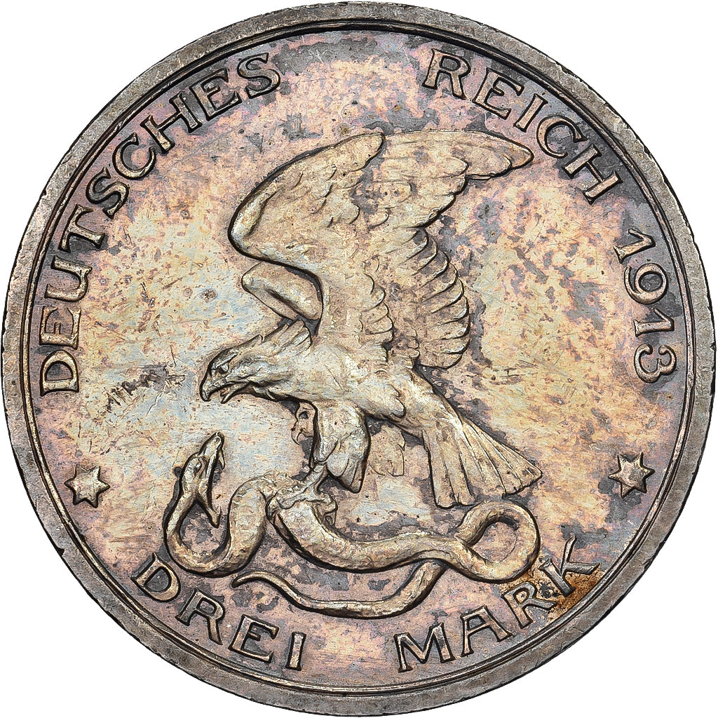 Kingdom of Prussia, Wilhelm II, 3 Mark, War against Napoleon, 1913, Berlin