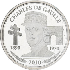 France, Medal, Vème République, Charles De Gaulle, 2010, Silver, MS(63)