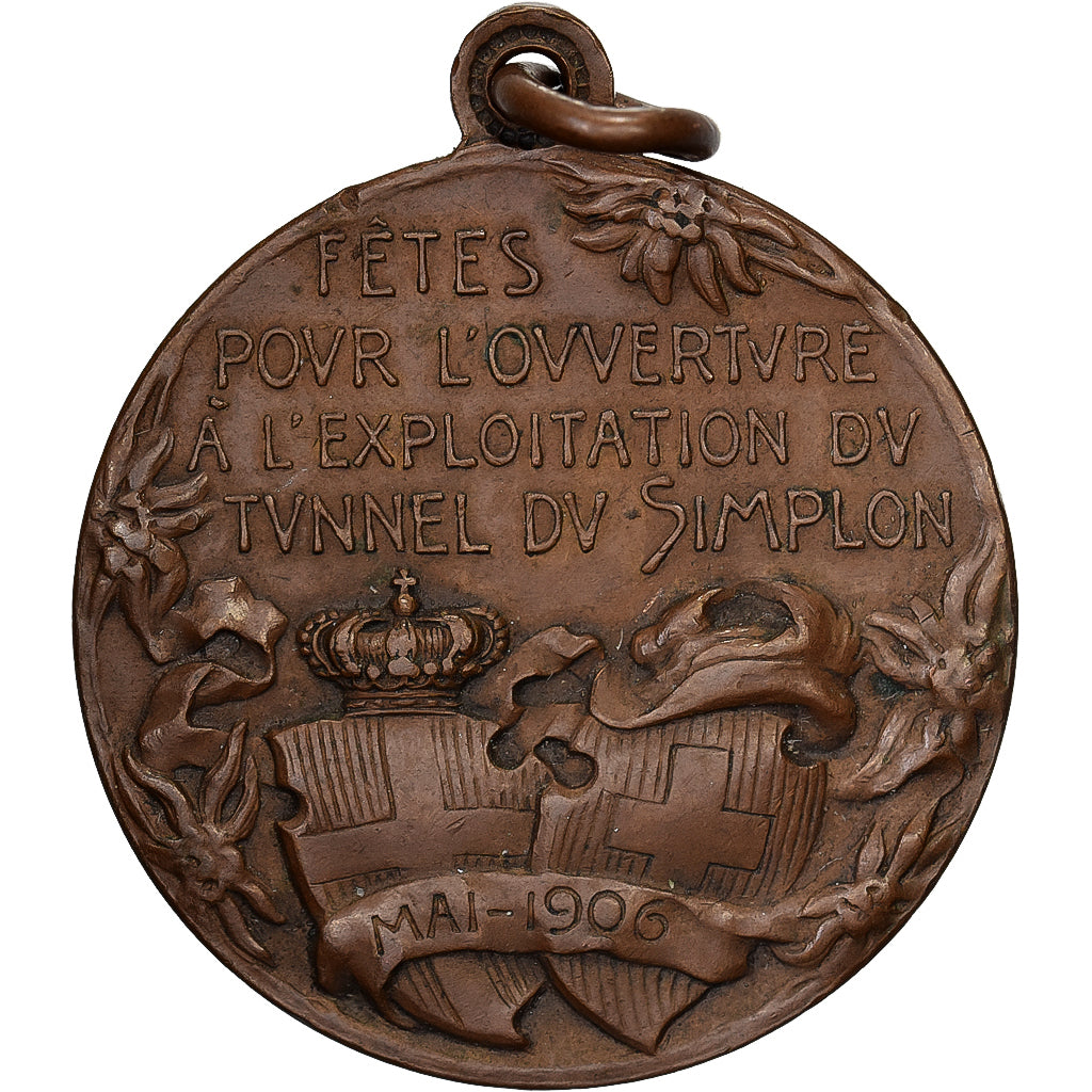 France, Médaille, Fêtes pour l'Ouverture à l'Exploitation du Tunnel du