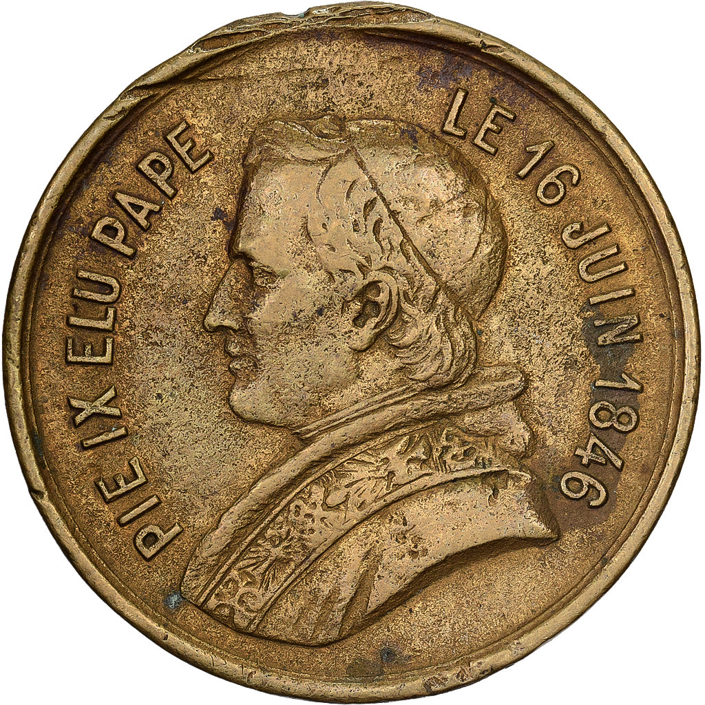 PAŃSTWO WATYKAŃSKIE, medal, Mort de Pie IX, 1878, Mosiądz, VF(30-35)