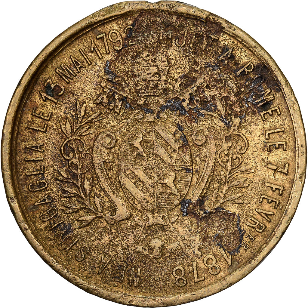 PAŃSTWO WATYKAŃSKIE, medal, Mort de Pie IX, 1878, Mosiądz, VF(30-35)