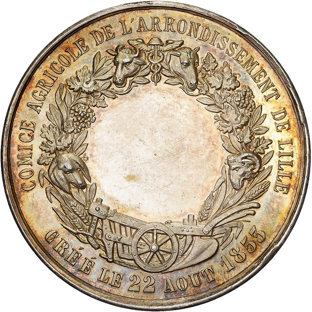 France, Token, Comice Agricole de l'Arrondissement de Lille, 1853, Silver