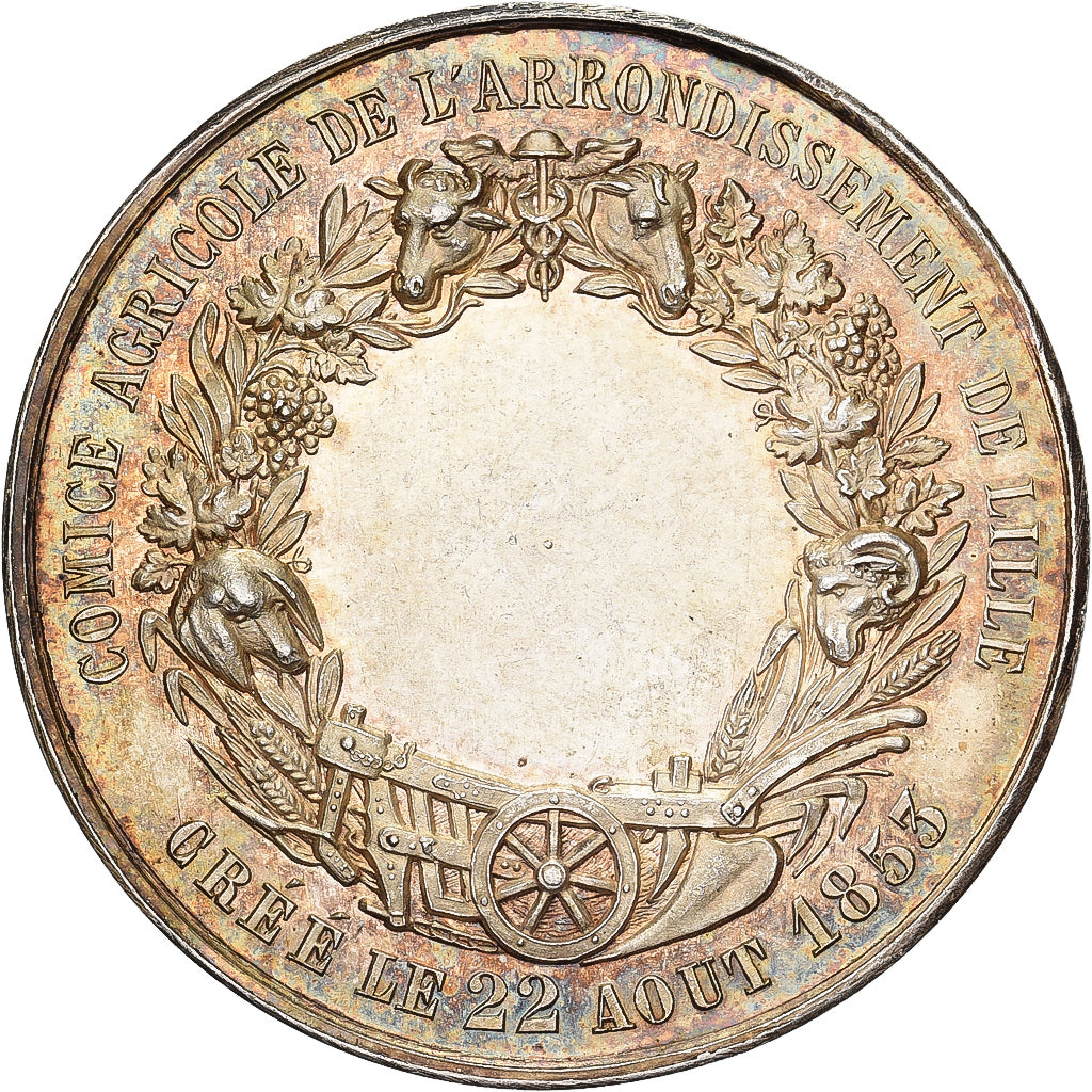 France, Token, Comice Agricole de l'Arrondissement de Lille, 1853, Silver