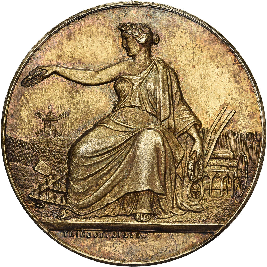 France, Token, Comice Agricole de l'Arrondissement de Lille, 1853, Vermeil