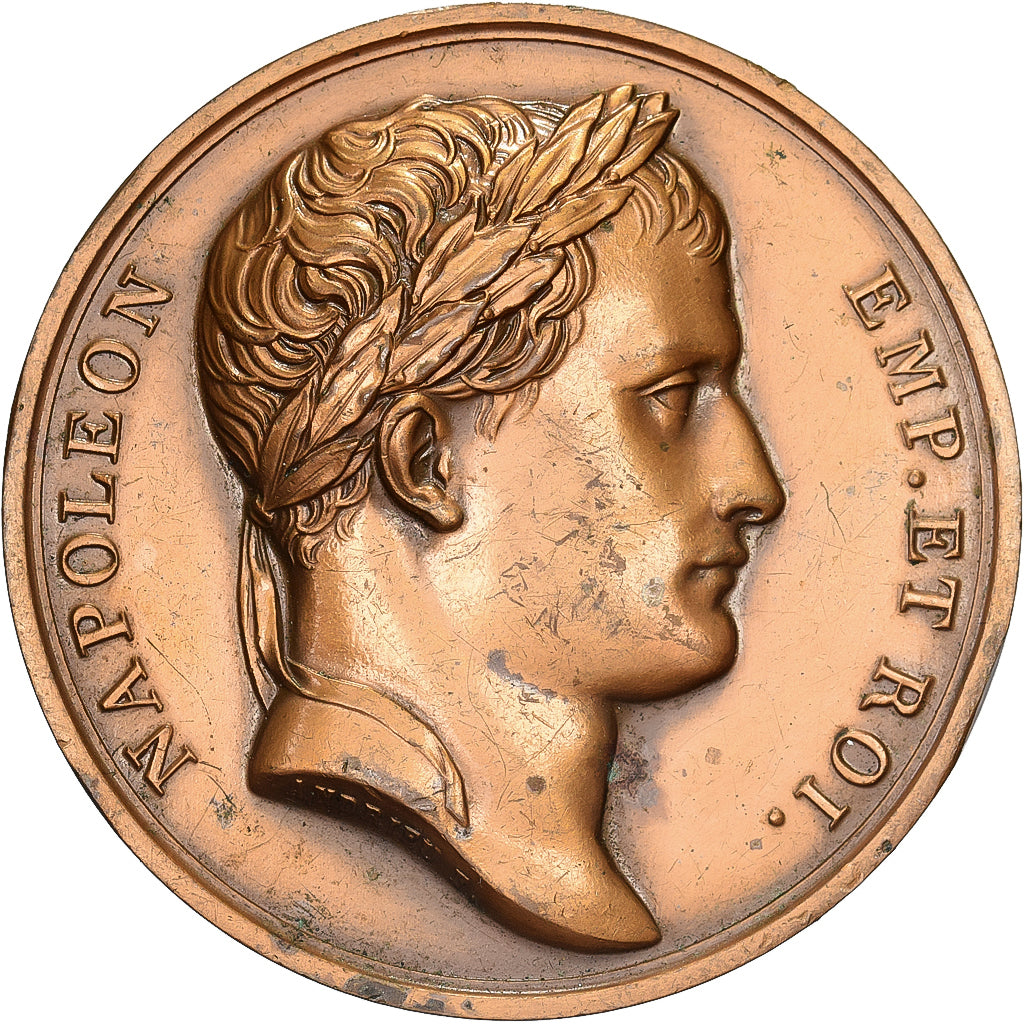 Francia, medaglia, Napoléon Empereur et Roi, Bronzo, Andrieu, Restrike, BB+