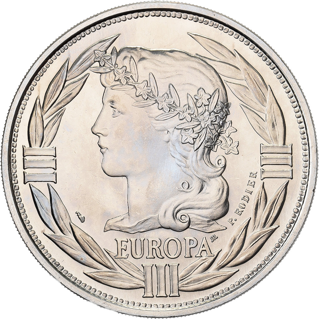 França, medalha, Ecu Europa, Marianne, 1989, Cobre-Níquel Dourado, Rodier